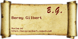Berey Gilbert névjegykártya